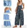 imageIWOLLENCE Womens Summer Jumpsuits Boho Wide Leg Overalls Casual Loose Rompers with Pockets 202539 Fp Green Seedling