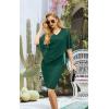 imageIWOLLENCE Summer Women Wedding Cocktail Casual Knee Length Formal Elegant Dress02 Dark Green