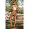 imageIWOLLENCE Womens Shorts with Pockets Summer Casual Shorts for Women Waist Casual Lightweight Adjustable Tie Knot Loose29light Brown