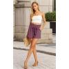 imageIWOLLENCE Womens Shorts with Pockets Summer Casual Shorts for Women Waist Casual Lightweight Adjustable Tie Knot Loose30purple Red