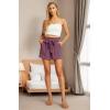 imageIWOLLENCE Womens Shorts with Pockets Summer Casual Shorts for Women Waist Casual Lightweight Adjustable Tie Knot Loose30purple Red
