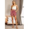 imageIWOLLENCE Womens Shorts with Pockets Summer Casual Shorts for Women Waist Casual Lightweight Adjustable Tie Knot LooseTh Light Coral