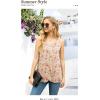imageIWOLLENCE Womens Summer Tank Tops Sleeveless Chiffon Double Layers Blouse Loose Round Neck Casual Shirts50 White Sakura