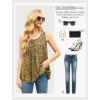 imageIWOLLENCE Womens Summer Tank Tops Sleeveless Chiffon Double Layers Blouse Loose Round Neck Casual Shirts52 Ld Yellow