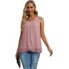 imageIWOLLENCE Womens Summer Tank Tops Sleeveless Chiffon Double Layers Blouse Loose Round Neck Casual Shirts53 White Dream Point