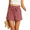 imageIWOLLENCE Womens Shorts with Pockets Summer Casual Shorts for Women Waist Casual Lightweight Adjustable Tie Knot LooseTh Light Coral