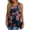 imageIWOLLENCE Womens Summer Tank Tops Sleeveless Chiffon Double Layers Blouse Loose Round Neck Casual Shirts48 Blue Balsamine