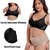 imageIWOLLENCE Womens Front Snap Closure Daisy Bras Soft Seamless Wireless Lace Bralettes Comfort Full Coverage BraBlack