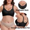imageIWOLLENCE Womens Front Snap Closure Daisy Bras Soft Seamless Wireless Lace Bralettes Comfort Full Coverage BraBlack