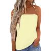 imageIWOLLENCE Womens Floral Tube Tops Casual Summer Backless Strapless Top Sleeveless Bandeau Tanks ShirtC Butter Yellow