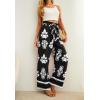 imageIWOLLENCE Womens Wide Leg Pants with Pockets High Waist Adjustable Knot Loose Casual Trousers Business Work Casual Pants44 Black Baroque