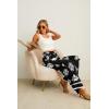 imageIWOLLENCE Womens Wide Leg Pants with Pockets High Waist Adjustable Knot Loose Casual Trousers Business Work Casual Pants44 Black Baroque