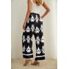 imageIWOLLENCE Womens Wide Leg Pants with Pockets High Waist Adjustable Knot Loose Casual Trousers Business Work Casual Pants44 Black Baroque