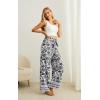 imageIWOLLENCE Womens Wide Leg Pants with Pockets High Waist Adjustable Knot Loose Casual Trousers Business Work Casual Pants46 Black Two Porcelain