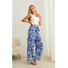 imageIWOLLENCE Womens Wide Leg Pants with Pockets High Waist Adjustable Knot Loose Casual Trousers Business Work Casual Pants47 Blue Porcelain