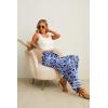 imageIWOLLENCE Womens Wide Leg Pants with Pockets High Waist Adjustable Knot Loose Casual Trousers Business Work Casual Pants47 Blue Porcelain