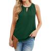 imageIWOLLENCE Tank Tops for Women Summer Tops for Women Tops V Neck Keyhole Basic Solid Casual Loose Fit Blouse Shirt