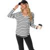 imageIWOLLENCE 2025 Fall Fashion Hoodies Sweatshirts Drawstring Casual Loose Long Sleeve Tops Shirts11white Black Stripe