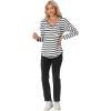 imageIWOLLENCE 2025 Fall Fashion Hoodies Sweatshirts Drawstring Casual Loose Long Sleeve Tops Shirts11white Black Stripe