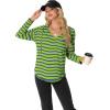 imageIWOLLENCE 2025 Fall Fashion Hoodies Sweatshirts Drawstring Casual Loose Long Sleeve Tops Shirts12green Blue Stripe