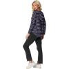 imageIWOLLENCE 2025 Fall Fashion Hoodies Sweatshirts Drawstring Casual Loose Long Sleeve Tops Shirts13black Purple Stripe