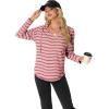 imageIWOLLENCE 2025 Fall Fashion Hoodies Sweatshirts Drawstring Casual Loose Long Sleeve Tops Shirts15pink Red Stripe