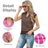 imageIWOLLENCE Womens Casual Sweater Vest Cap Sleeve Knit Pullover V Neck Sleeveless Tank Tops 2025 Spring Summer Clothes07 Brown