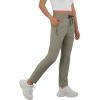 imageWomens Active Stretch Pants Quick Dry Breathable Athletic Trousers Comfy Fit Travel Hiking Pant Senior with Zipper PocketsCkhaki