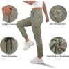 imageWomens Active Stretch Pants Quick Dry Breathable Athletic Trousers Comfy Fit Travel Hiking Pant Senior with Zipper PocketsCkhaki