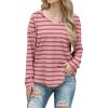 imageIWOLLENCE 2025 Fall Fashion Hoodies Sweatshirts Drawstring Casual Loose Long Sleeve Tops Shirts15pink Red Stripe