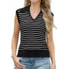 imageIWOLLENCE Womens Casual Sweater Vest Cap Sleeve Knit Pullover V Neck Sleeveless Tank Tops 2025 Spring Summer Clothes02 Black