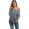 imageIWOLLENCE Womens Waffle Knit Tunic Blouse Tie Knot Henley Tops Loose Fitting Bat Wing Plain ShirtsZ01black Anemone