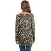 imageIWOLLENCE Womens Waffle Knit Tunic Blouse Tie Knot Henley Tops Loose Fitting Bat Wing Plain ShirtsZ01black Yellow Flower