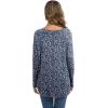 imageIWOLLENCE Womens Waffle Knit Tunic Blouse Tie Knot Henley Tops Loose Fitting Bat Wing Plain ShirtsZ01blue White Flower