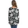 imageIWOLLENCE Womens Waffle Knit Tunic Blouse Tie Knot Henley Tops Loose Fitting Bat Wing Plain ShirtsZ01green Frost Flower