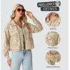 imageIWOLLENCE Womens Cropped Shacket Jacket Fashion Button Down Corduroy Shacket Jackets Casual Crop Shirts Fall Coat TopsCh Beige