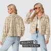 imageIWOLLENCE Womens Cropped Shacket Jacket Fashion Button Down Corduroy Shacket Jackets Casual Crop Shirts Fall Coat TopsCh Beige