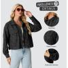 imageIWOLLENCE Womens Cropped Shacket Jacket Fashion Button Down Corduroy Shacket Jackets Casual Crop Shirts Fall Coat TopsCh Black