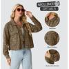 imageIWOLLENCE Womens Cropped Shacket Jacket Fashion Button Down Corduroy Shacket Jackets Casual Crop Shirts Fall Coat TopsCh Dark Khaki