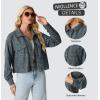 imageIWOLLENCE Womens Cropped Shacket Jacket Fashion Button Down Corduroy Shacket Jackets Casual Crop Shirts Fall Coat TopsCh Haze Blue