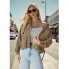 imageIWOLLENCE Womens Cropped Shacket Jacket Fashion Button Down Corduroy Shacket Jackets Casual Crop Shirts Fall Coat TopsCh Light Khaki