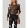 imageIWOLLENCE Womens Long Sleeve Aztec Western T Shirts Vintage Geometry Graphic Henley Tops Casual Button Down BlouseFpbrown Black Diamond