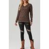 imageIWOLLENCE Womens Long Sleeve Aztec Western T Shirts Vintage Geometry Graphic Henley Tops Casual Button Down BlouseFpbrown Black Diamond