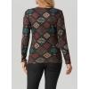 imageIWOLLENCE Womens Long Sleeve Aztec Western T Shirts Vintage Geometry Graphic Henley Tops Casual Button Down BlouseFpbrown Blue Diamond