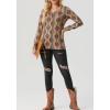 imageIWOLLENCE Womens Long Sleeve Aztec Western T Shirts Vintage Geometry Graphic Henley Tops Casual Button Down BlouseFpbrown Diamond Stripe
