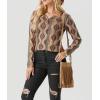 imageIWOLLENCE Womens Long Sleeve Aztec Western T Shirts Vintage Geometry Graphic Henley Tops Casual Button Down BlouseFpbrown Diamond Stripe