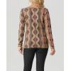 imageIWOLLENCE Womens Long Sleeve Aztec Western T Shirts Vintage Geometry Graphic Henley Tops Casual Button Down BlouseFpbrown Diamond Stripe