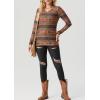 imageIWOLLENCE Womens Long Sleeve Aztec Western T Shirts Vintage Geometry Graphic Henley Tops Casual Button Down BlouseFphorse Diamond Stripe