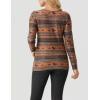imageIWOLLENCE Womens Long Sleeve Aztec Western T Shirts Vintage Geometry Graphic Henley Tops Casual Button Down BlouseFphorse Diamond Stripe