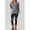 imageIWOLLENCE Womens Long Sleeve Aztec Western T Shirts Vintage Geometry Graphic Henley Tops Casual Button Down BlouseFpwhite Geometry
